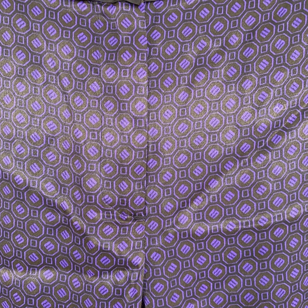 Massimo Dutti Purple Satin Trousers Geometric Pattern New Pants Size 6 - Picture 4 of 16